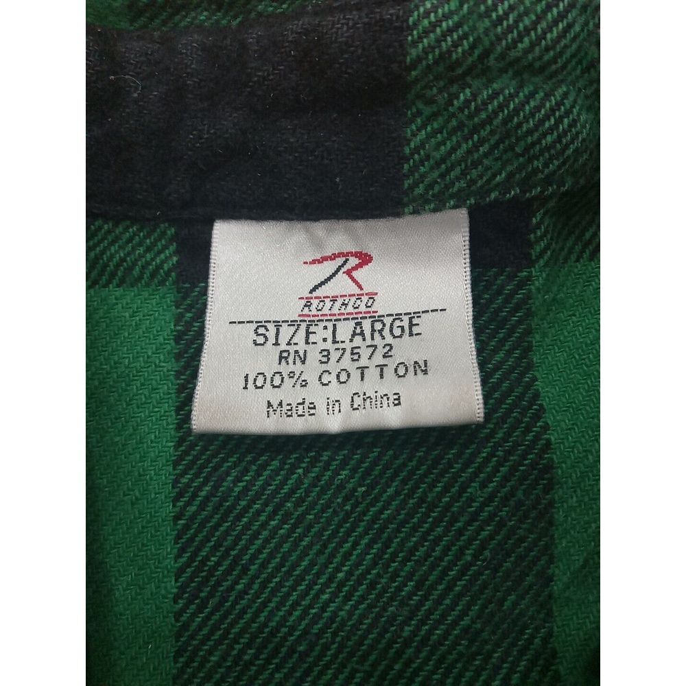 Rothco Extra Heavyweight Buffalo Plaid Flannel Shirt - Green Plaid - Size Large - Picture 2 of 5
